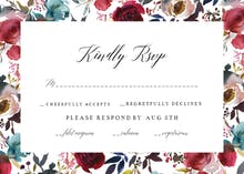 Boho Chich Burgundy - RSVP card